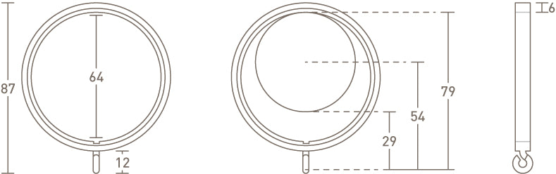 50mm curtain ring dimensions