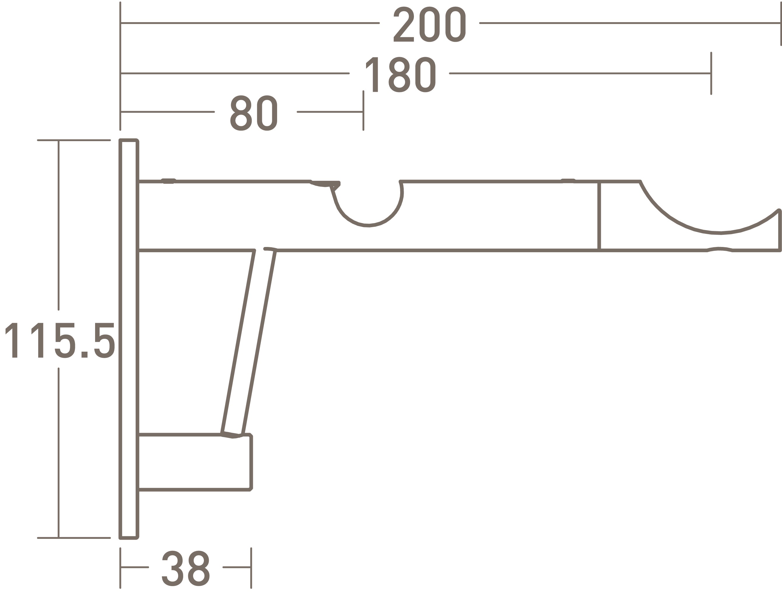 stainless steel double end bracket by walcot house