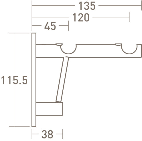 stainless steel double end bracket for 19mm poles by walcot house