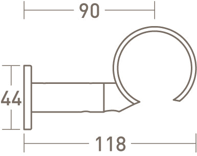 passing ring bracket for 50mm dia. tracked curtain pole