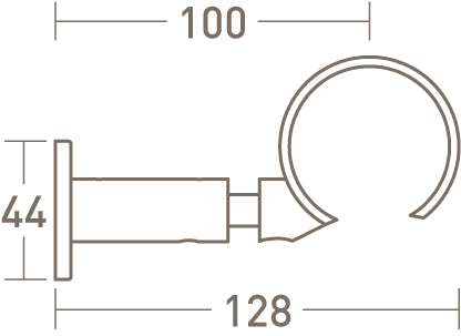 passing ring bracket for 50mm dia. curtain pole - extended