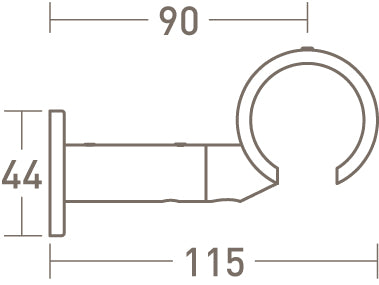 connector bracket for 50mm dia. curtain pole