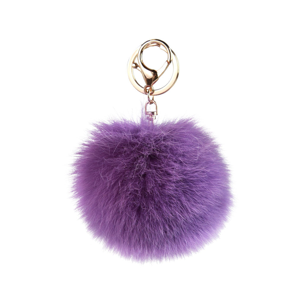 Pom Pom Keychain - Purple | Unitude Leather Bags for Women