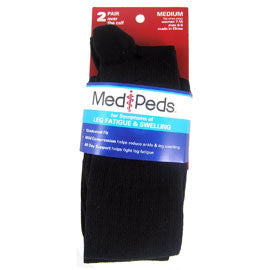 Medipeds Nylon Over the Calf Compression Sock - M - Black - 2 Pairs ...