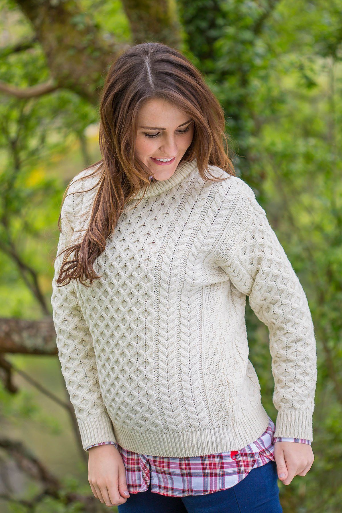 Aran Wool Sweater - Natural (C1949)