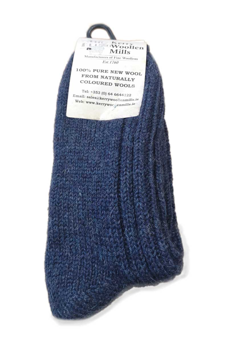 Kerry Woolen Mills Organic Wool Socks - Denim Blue