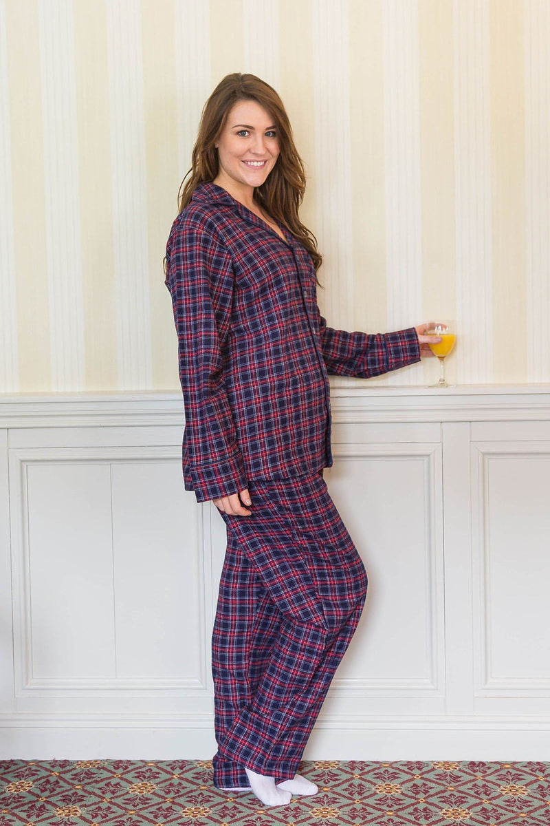 Women's Bright Plaid Boyfriend Flannel Pajamas in Women's Flannel