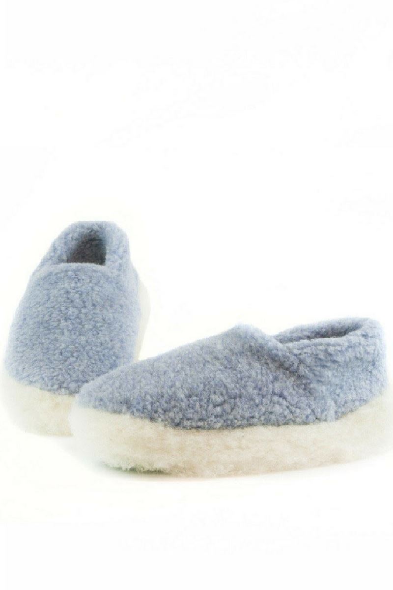 Irish Wool Slippers - Baby Blue