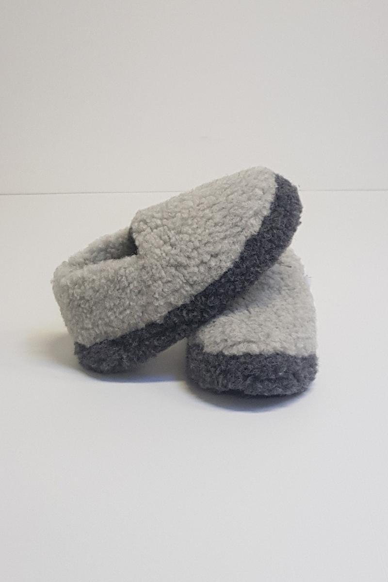 grey wool slippers