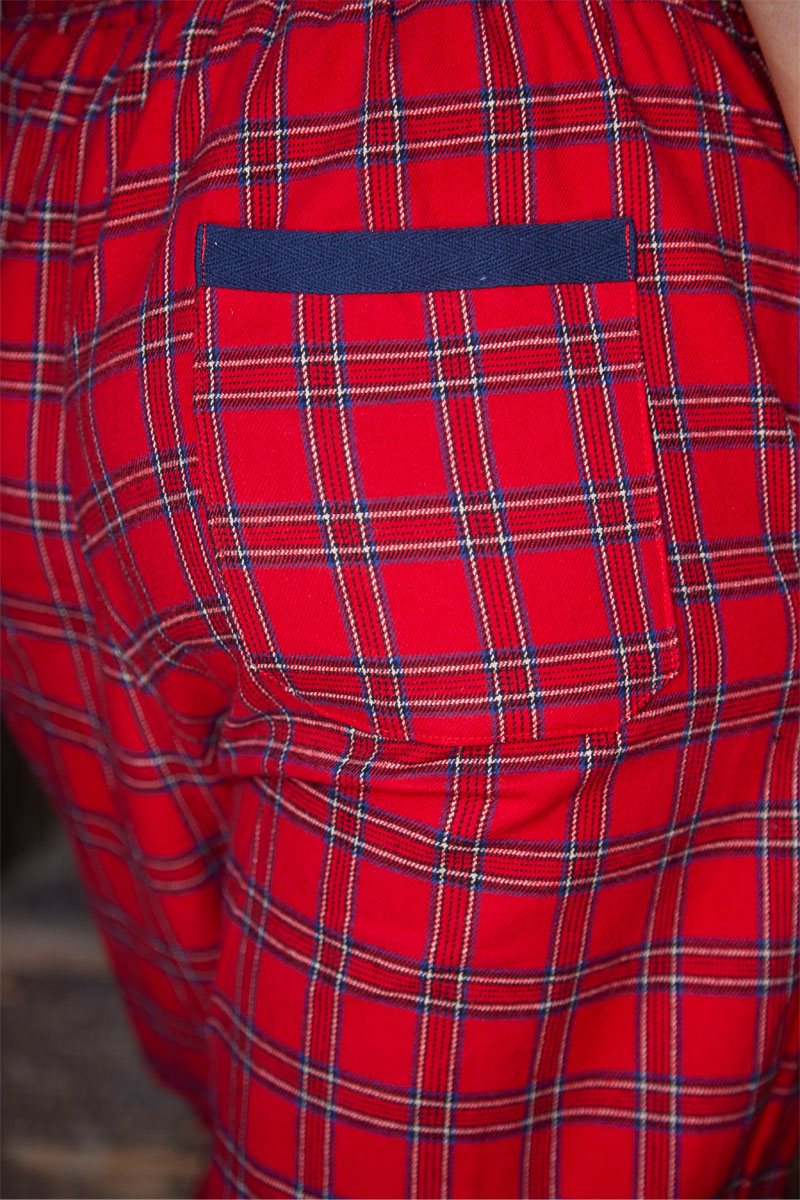Women's Cotton Flannel Lounge Pants - Red Tartan Royal Stewart (LV27)