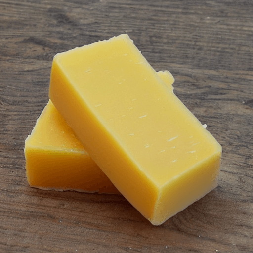 a photo of two rectangular beeswax bars