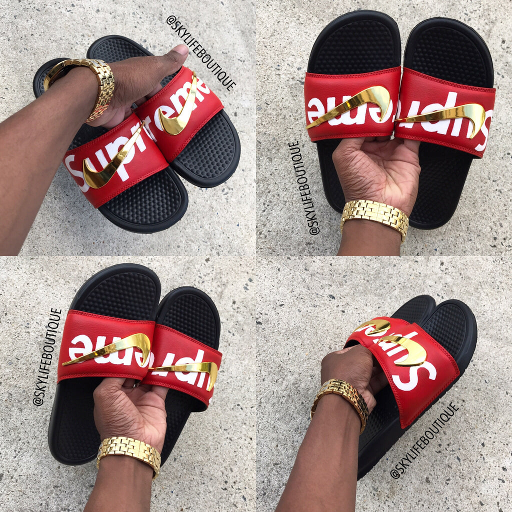 custom nike slides benassi