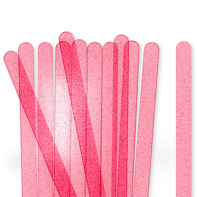 TRANSPARENT PINK GLITTER MINI CAKESICLE STICKS - PACK OF 10