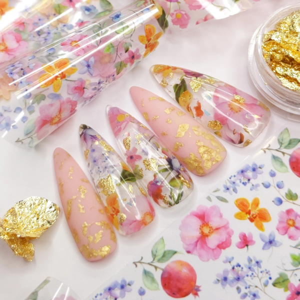 Daily Charme Nail Art Foil Paper / Rose Gold Pink Metallic