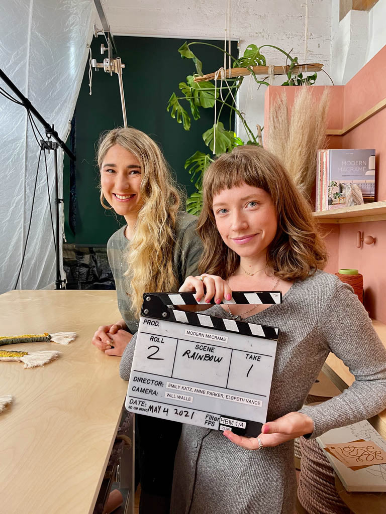 Emily and Elspeth in filming for the Craft Club tutorials