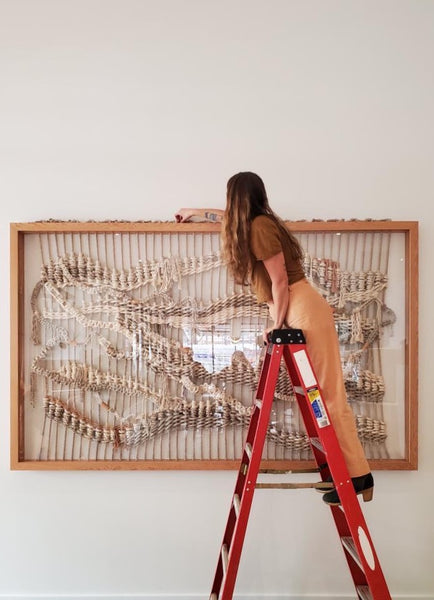 Custom macrame - Emily installing