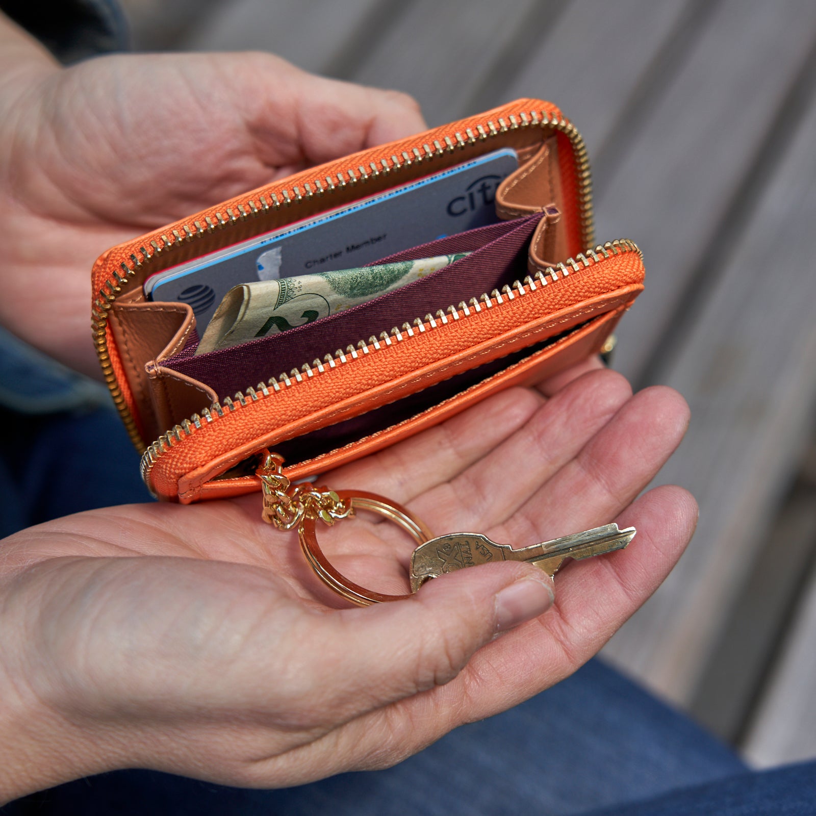 LEATHER TOP ZIPPERED POUCH - SMALL - Go Forth Goods ®