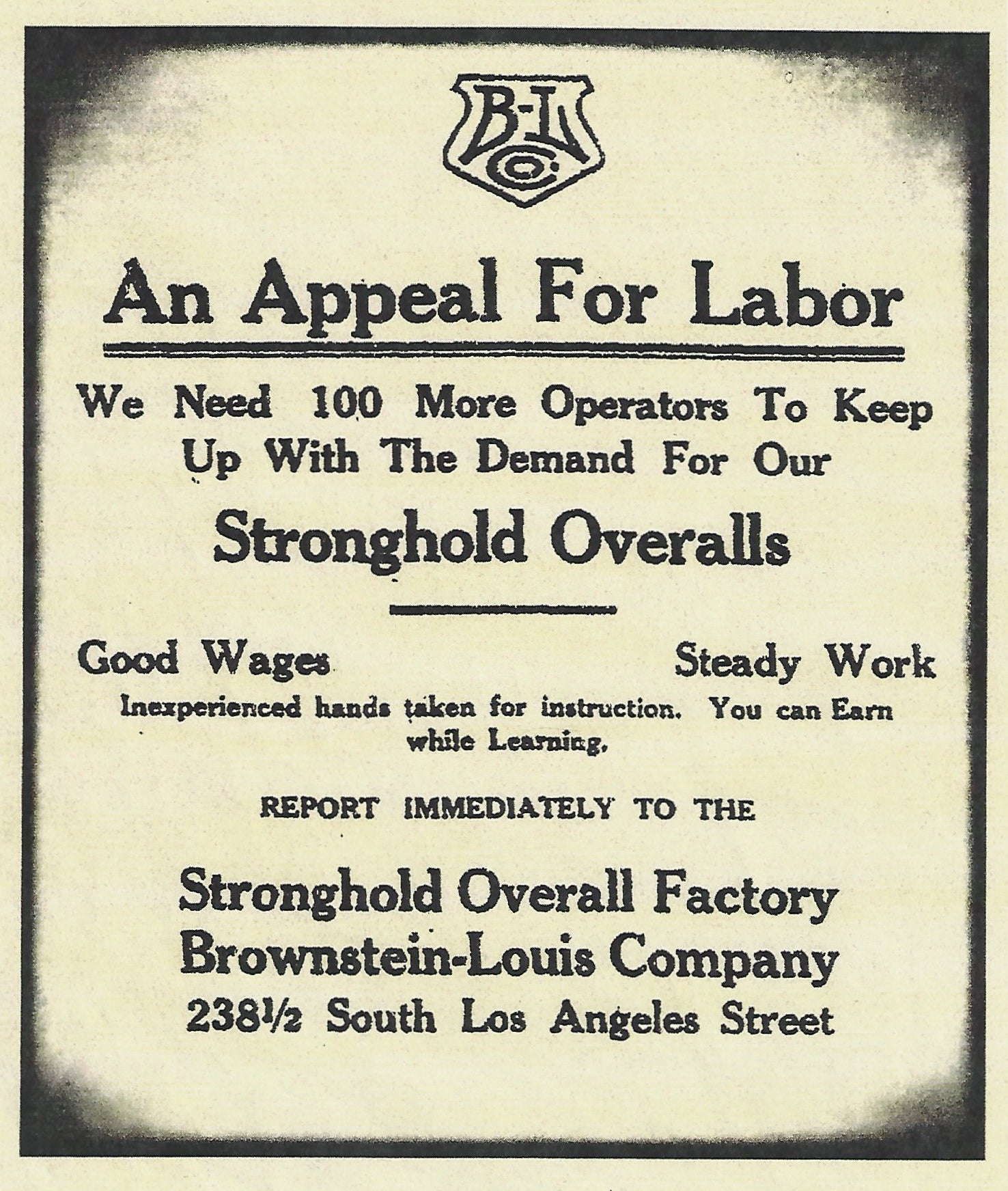 The Stronghold Appeal For Labor 1912