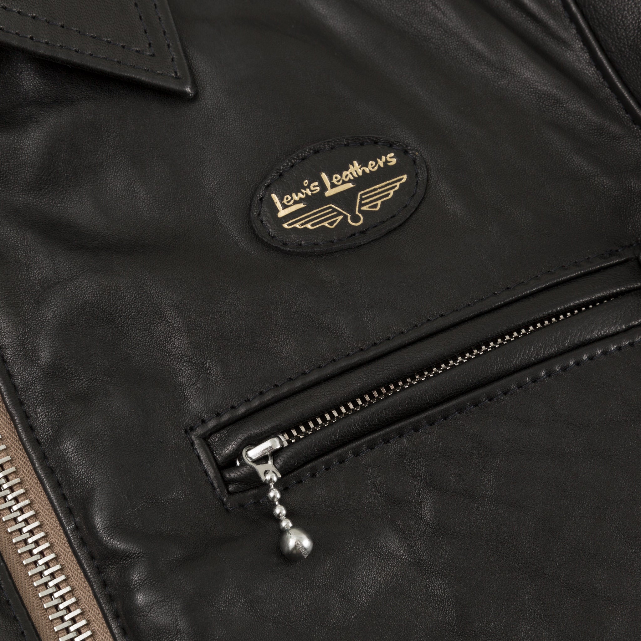 Lewis Leathers Dominator in Black Sheepskin