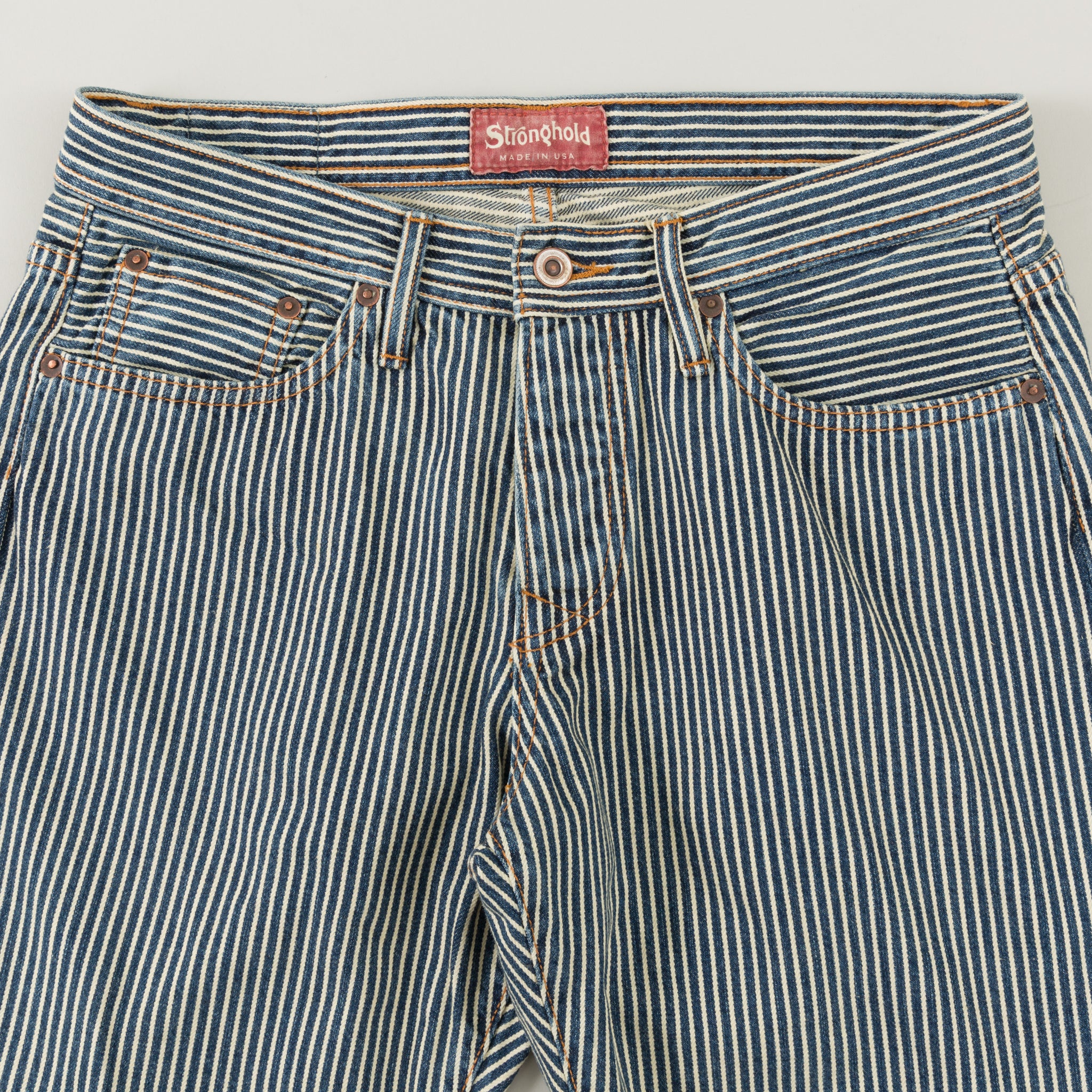 mens railroad stripe jeans