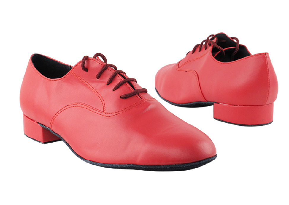 Classic Red Leather Men's Dance Shoes 