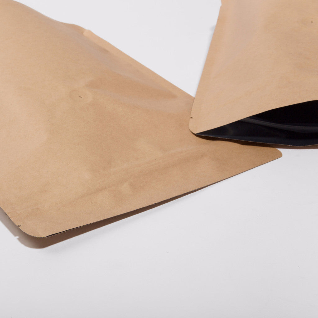 Download 500g Kraft Paper Stand Up Pouches with Air Valve For Coffee