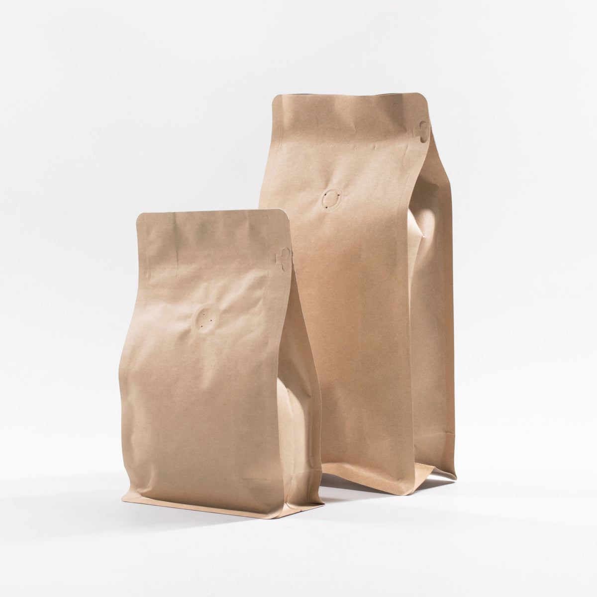 Kraft Paper Coffee Flat Bottom Bag with Resealable Zip & Air Valve