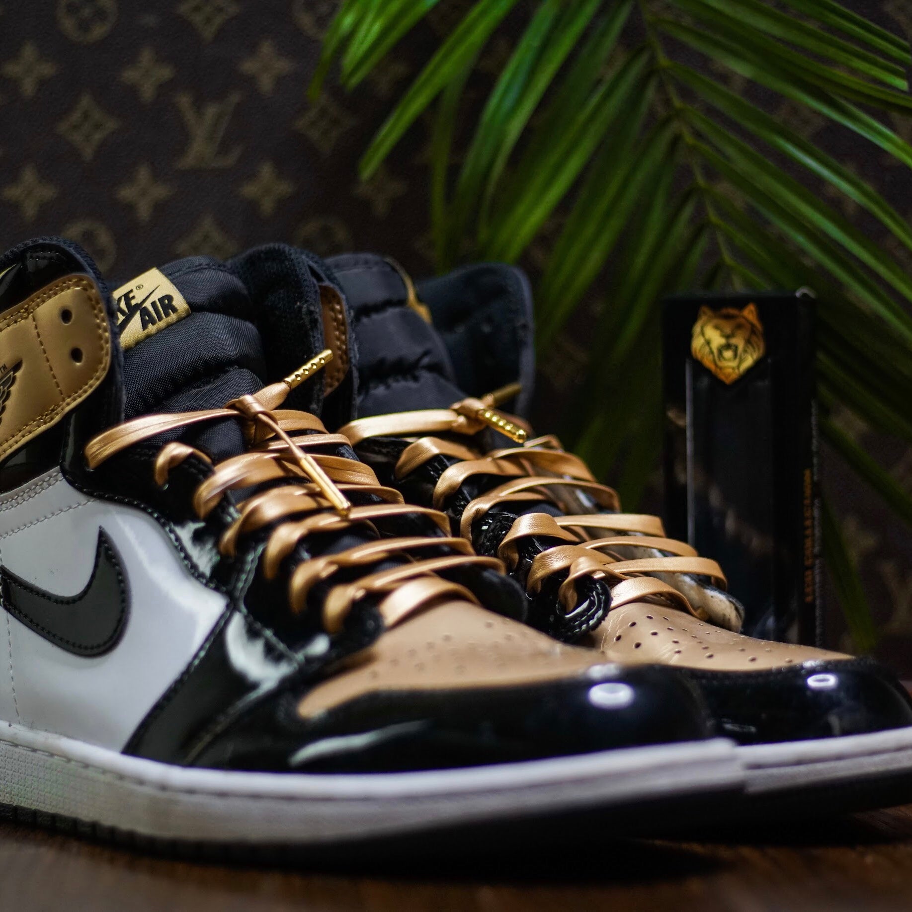 gold leather laces