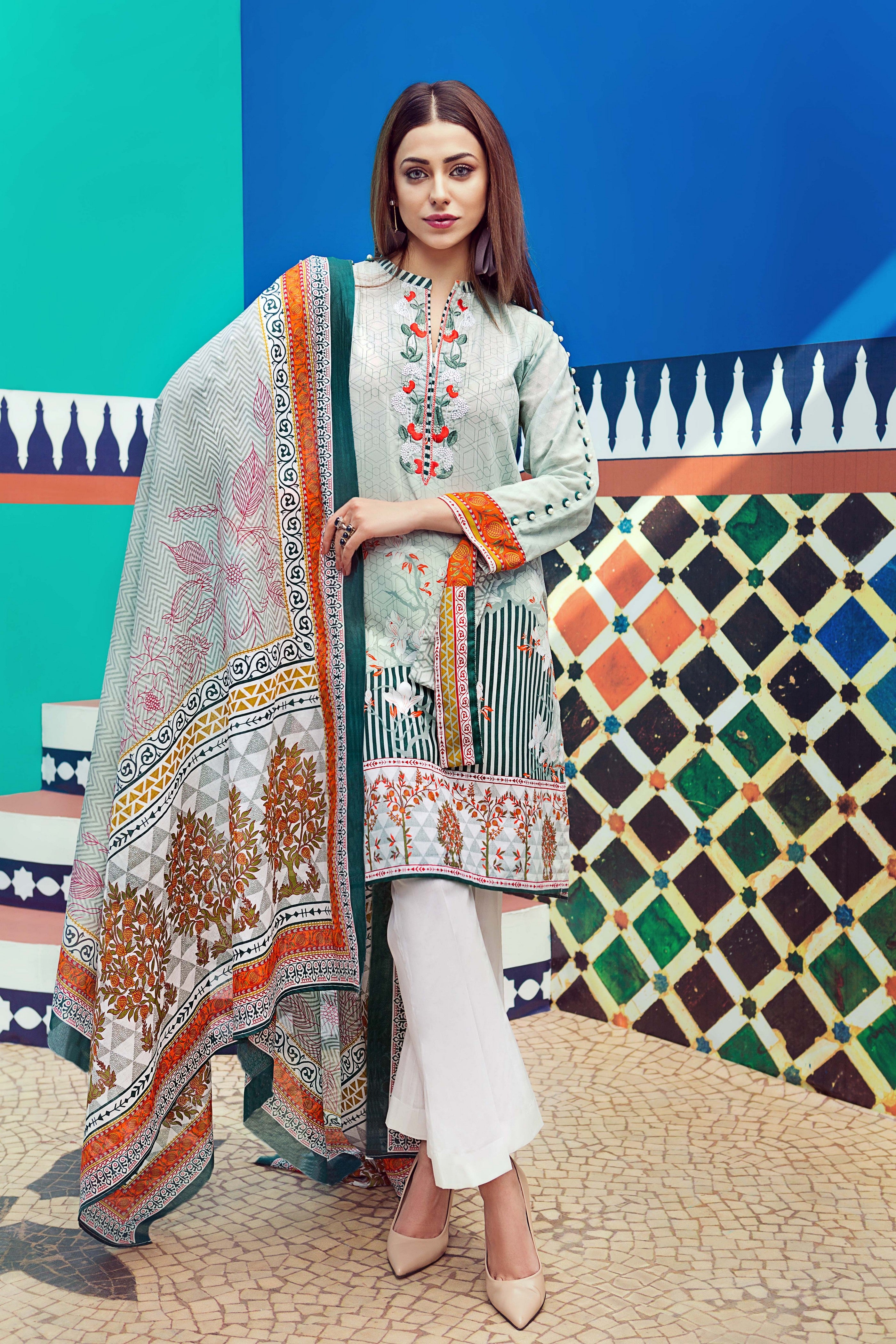 Gul Ahmed Stitched Lawn 2018 STITCHED 2 PIECE TL # 114 A