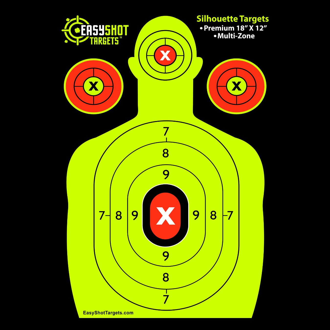 8 x 12 Inch Shooting Targets Stick & Splatter Mini Silhouette Self