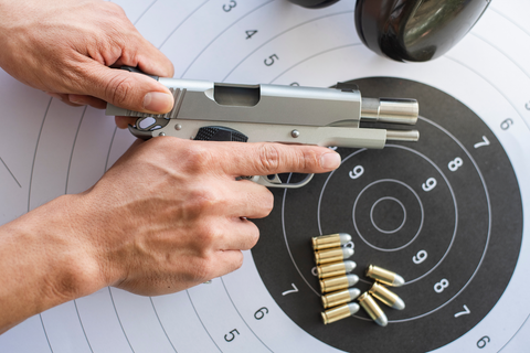 hand reloading gun with bullets