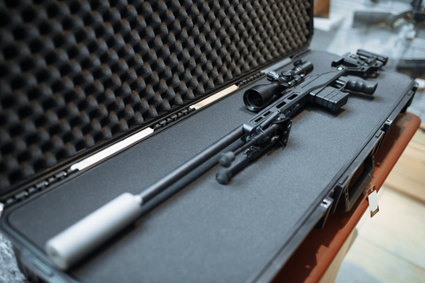 rifle in gun case