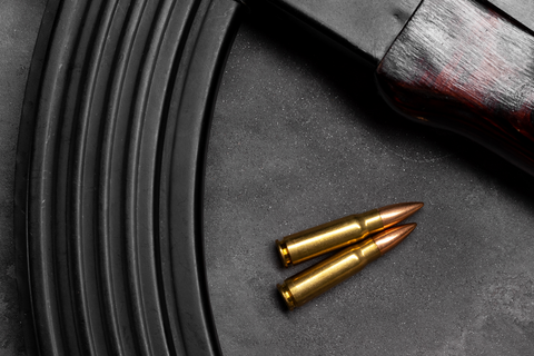 pointed bullet with black background
