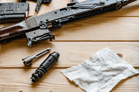 shotgun and bullets on table