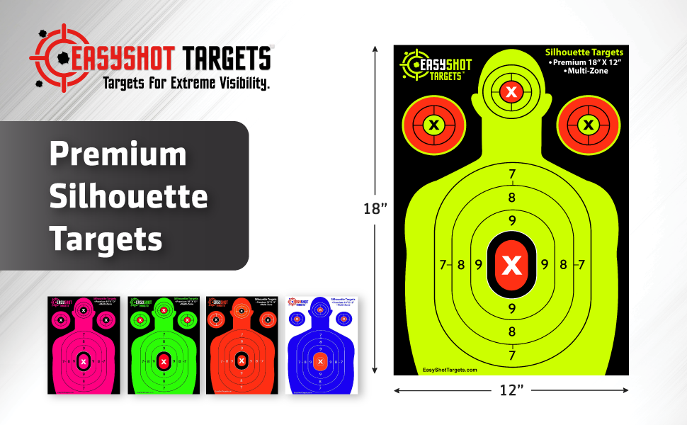 multicolor silhouette shooting targets easyshot targets