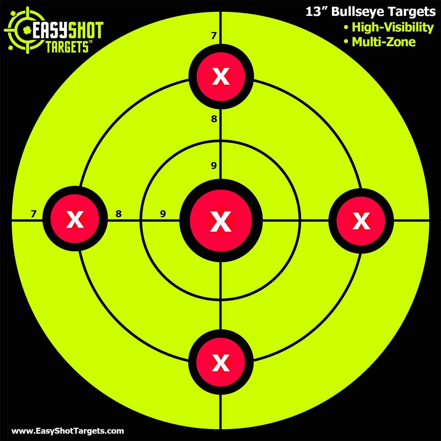 100 PACK 13" Bullseye Targets Fluorescent Green “SuperSaver” Bundle