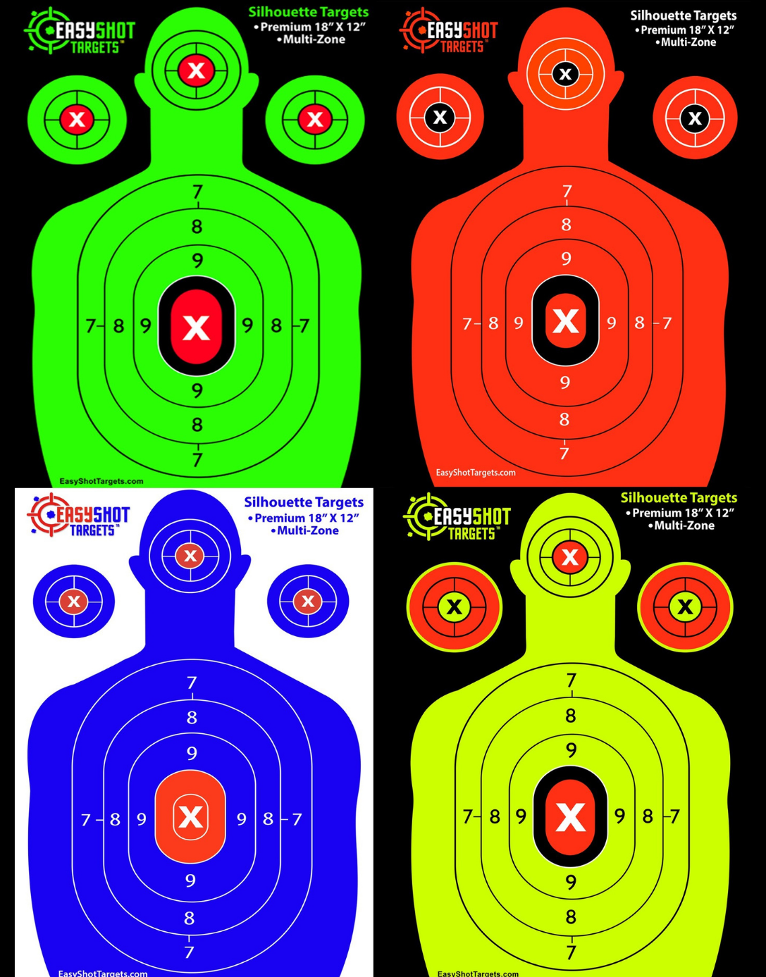 multicolor silhouette shooting targets easyshot targets