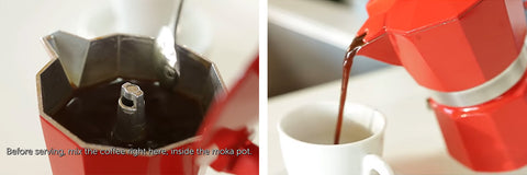 Coffee recipe in maka pot coffee pot