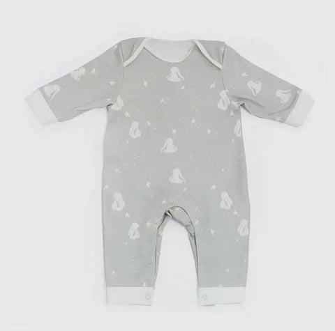 100% organic cotton gray bunny snap-up sleep and play