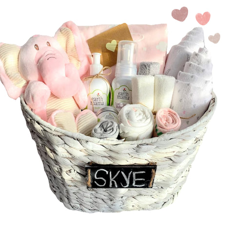 Hugs and Kisses Baby Girl Gift Basket