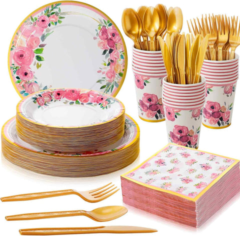 Pink Floral Party Supplies