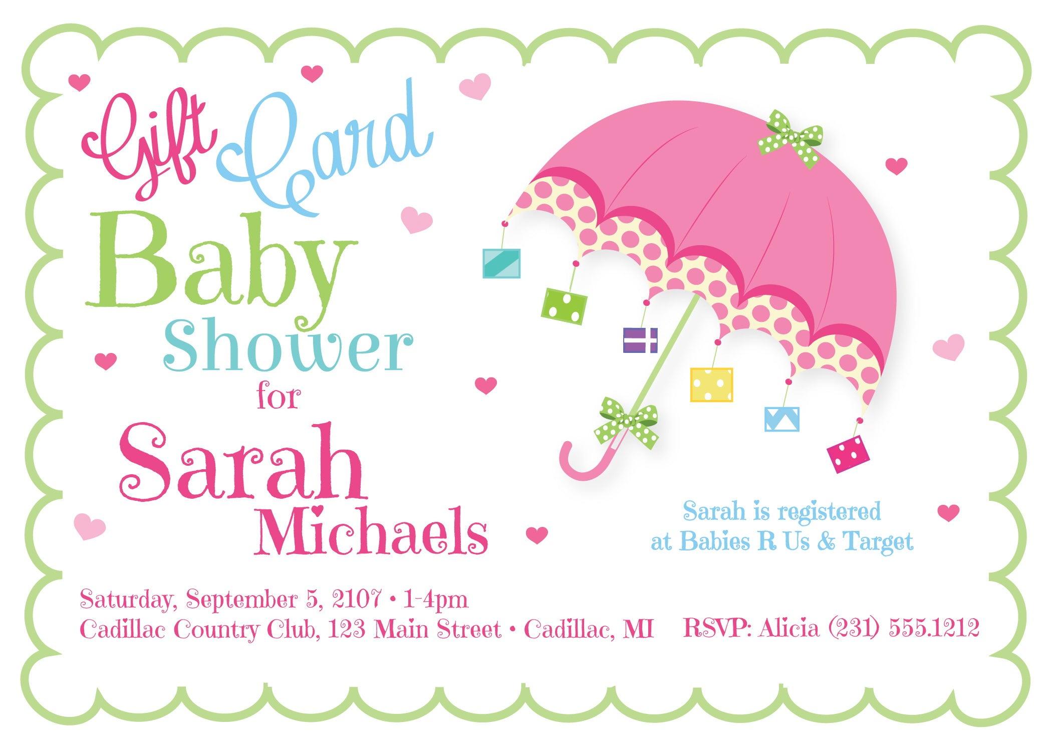 Gift Card Baby Shower Invite - Baby Shower Invitations ...