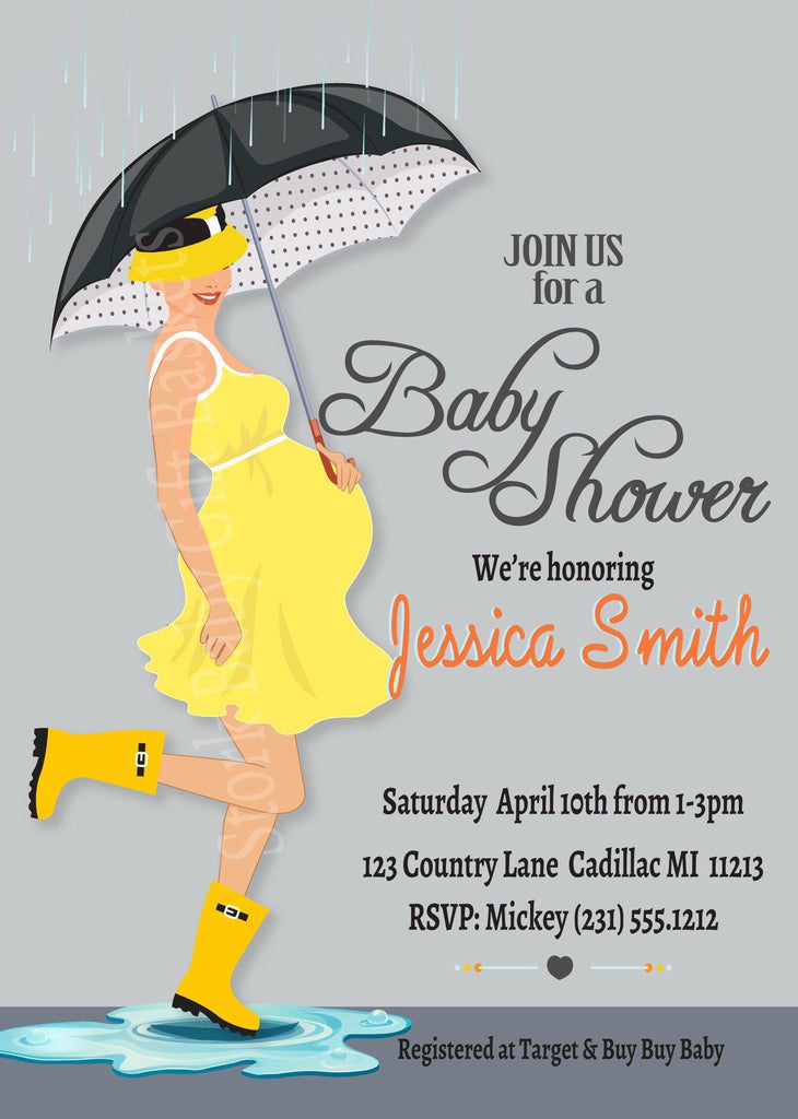 april showers baby shower invitations