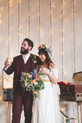 Burgundy Suit Alternative Hipster Wedding