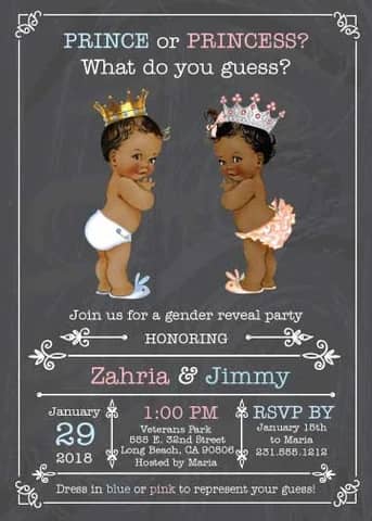 Prince or Princess Gender Reveal Invitations