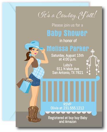 Cowboy Baby Shower Invitations
