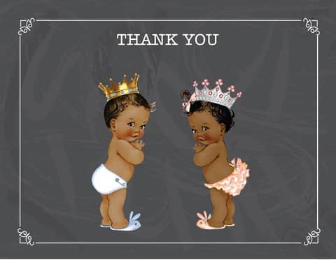 Free Printable - Prince or Princess Gender Reveal Thank You Cards