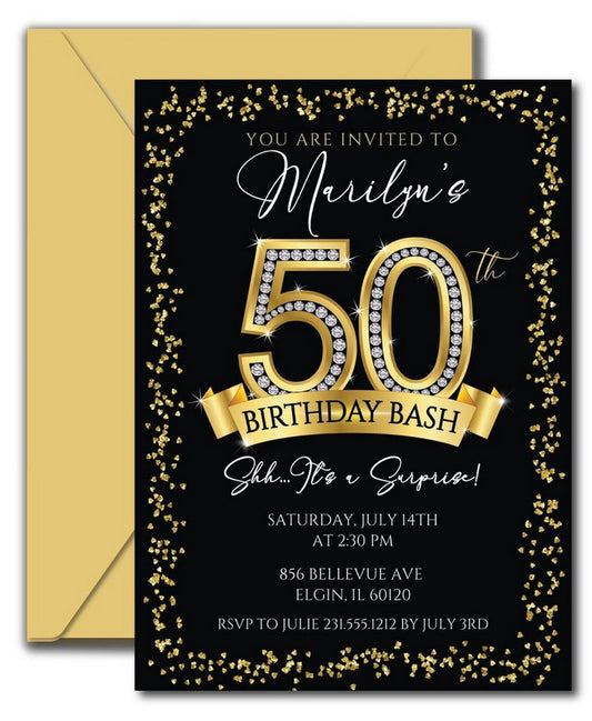 Personalized Gold Envelope Seals 50th Anniversary