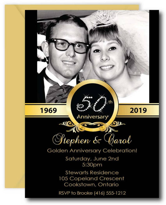 Diamond 50th Birthday Invitation Template - Announce It!