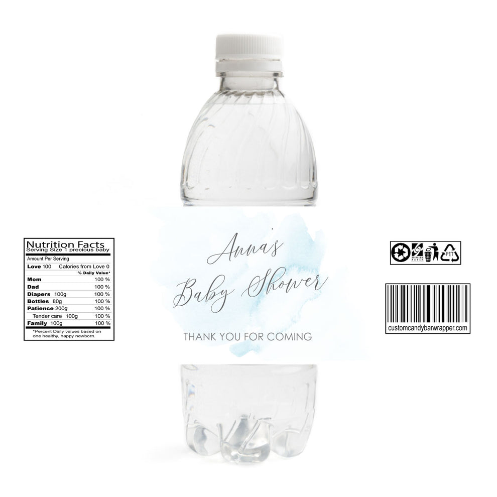 Modern Baby Shower Water Bottle Labels - Announce It!